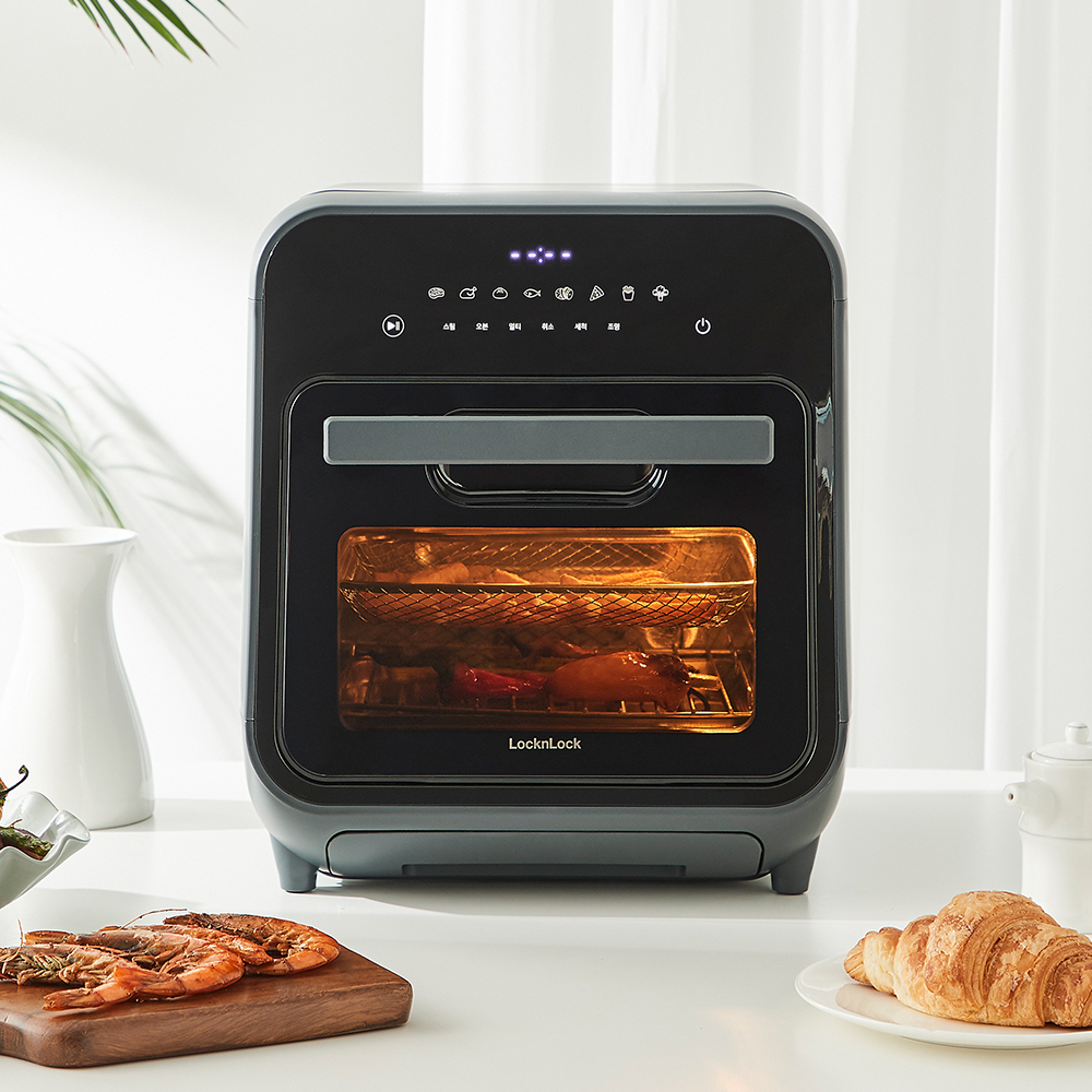 Lò Nướng Chân Không Kết Hợp Chức Năng Hấp Locknlock Steam Air Fryer Oven 12.5L, 220 - 240V, 50/60Hz, 985 - 1635W - Màu Xám -  EJF693GRY, , large image number 0